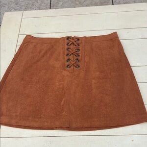 BB Generation a line skirt & feels just like suede. Size 8. Waist 16”,& 16” long